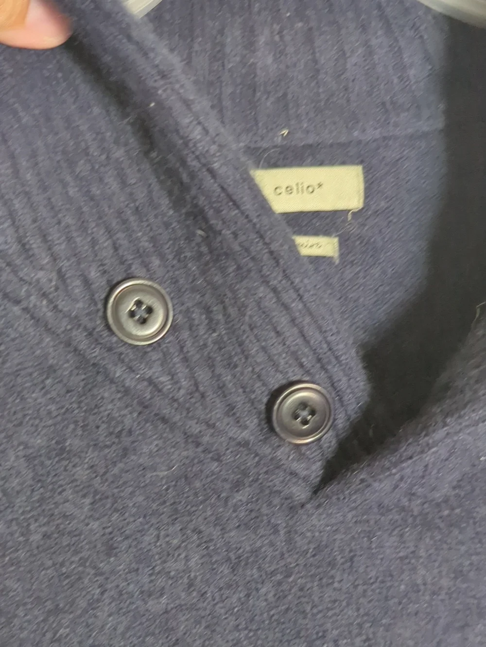 Celio Mens 100% Cashmere Sweater Shawl Neck Quiet Luxury Rogers Cosby Navy XL